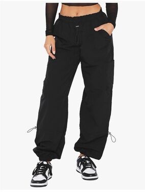 Women's Black Cargo Jogger Pants -